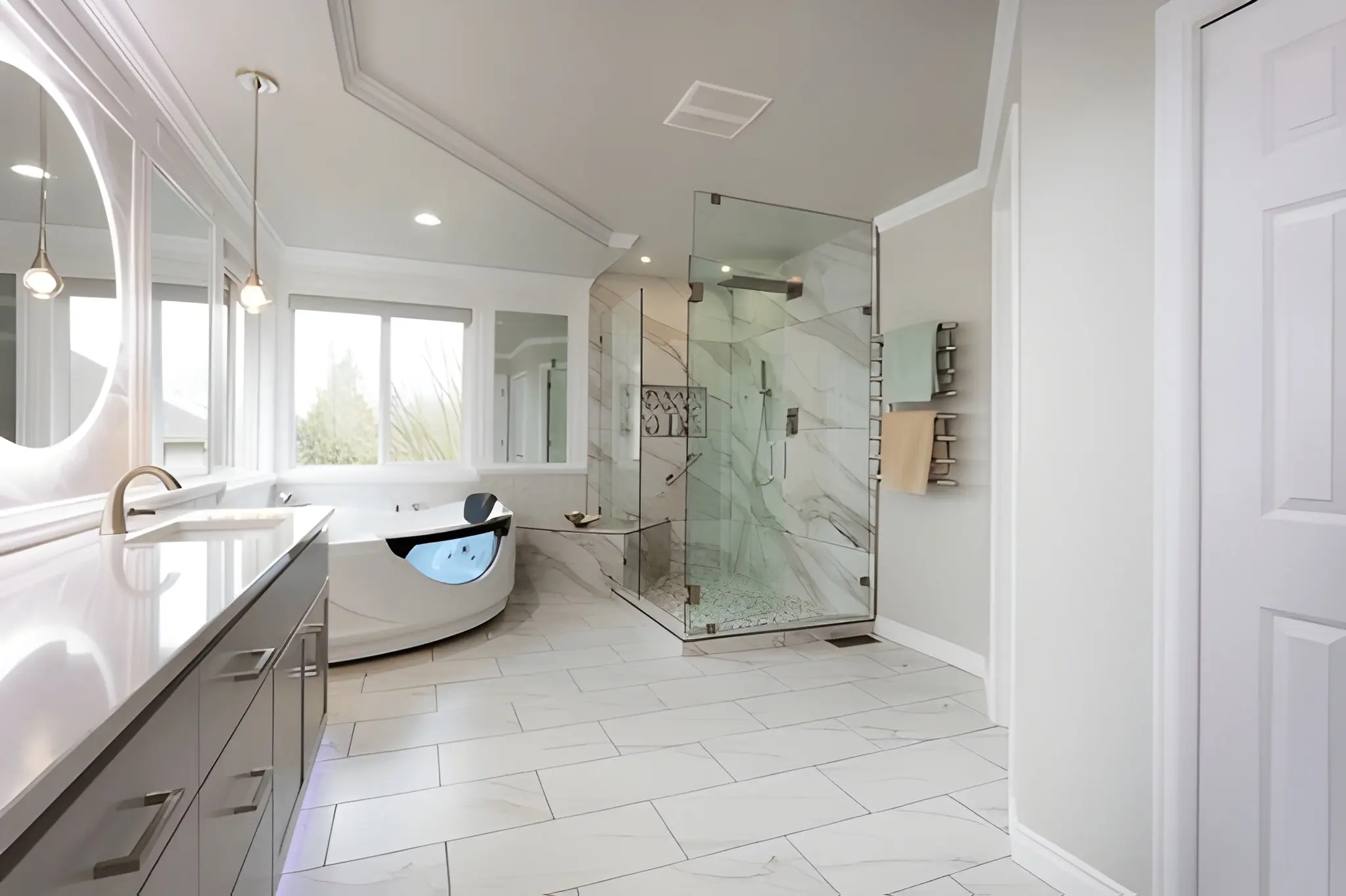 Functional bathroom remodeling hunts point with durable materials and contemporary design for family homes by BelRed Construction.