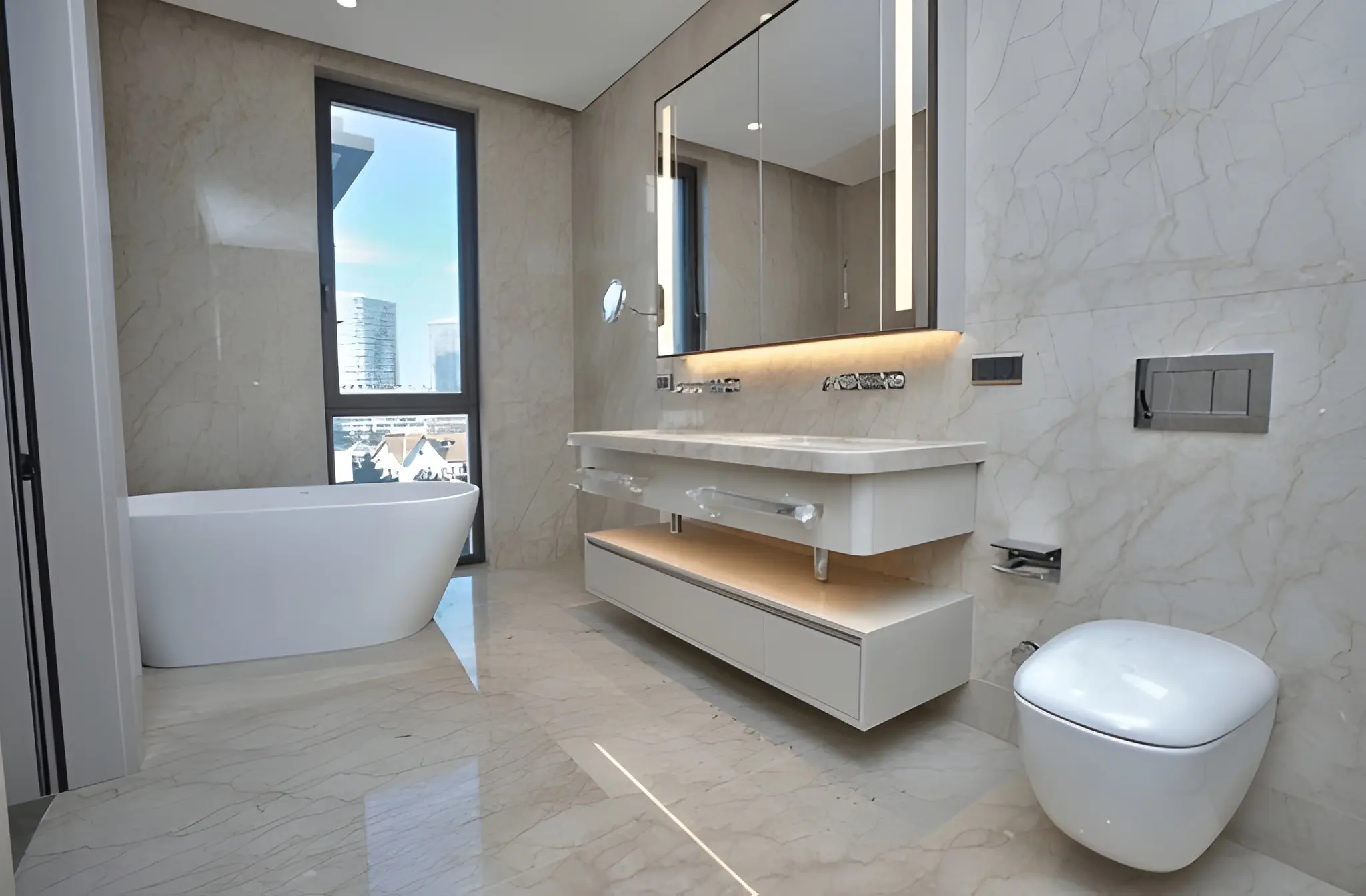Creative bathroom remodeling beaux arts village with modern lighting, storage, and design features