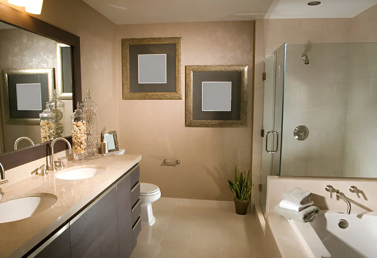 Bathroom Remodeling with spa-style shower, elegant tiles, and glass enclosure